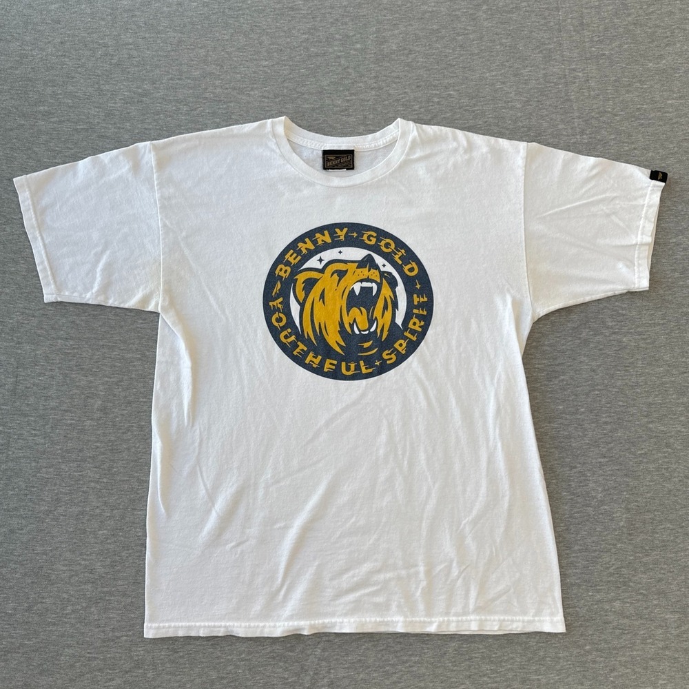 Benny Gold Vintage T-shirt youthful Spirit Size L Shite Logo T